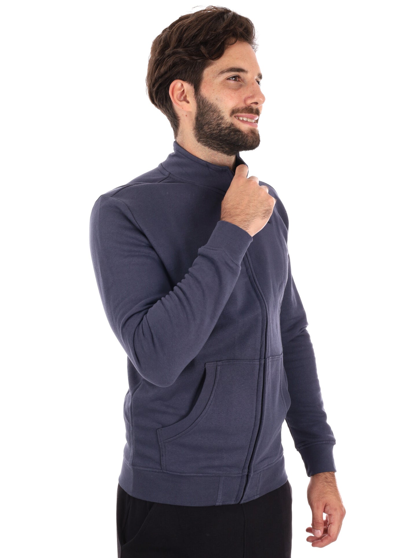 FELPA FULL ZIP KAPPA DA UOMO ANTRACITE