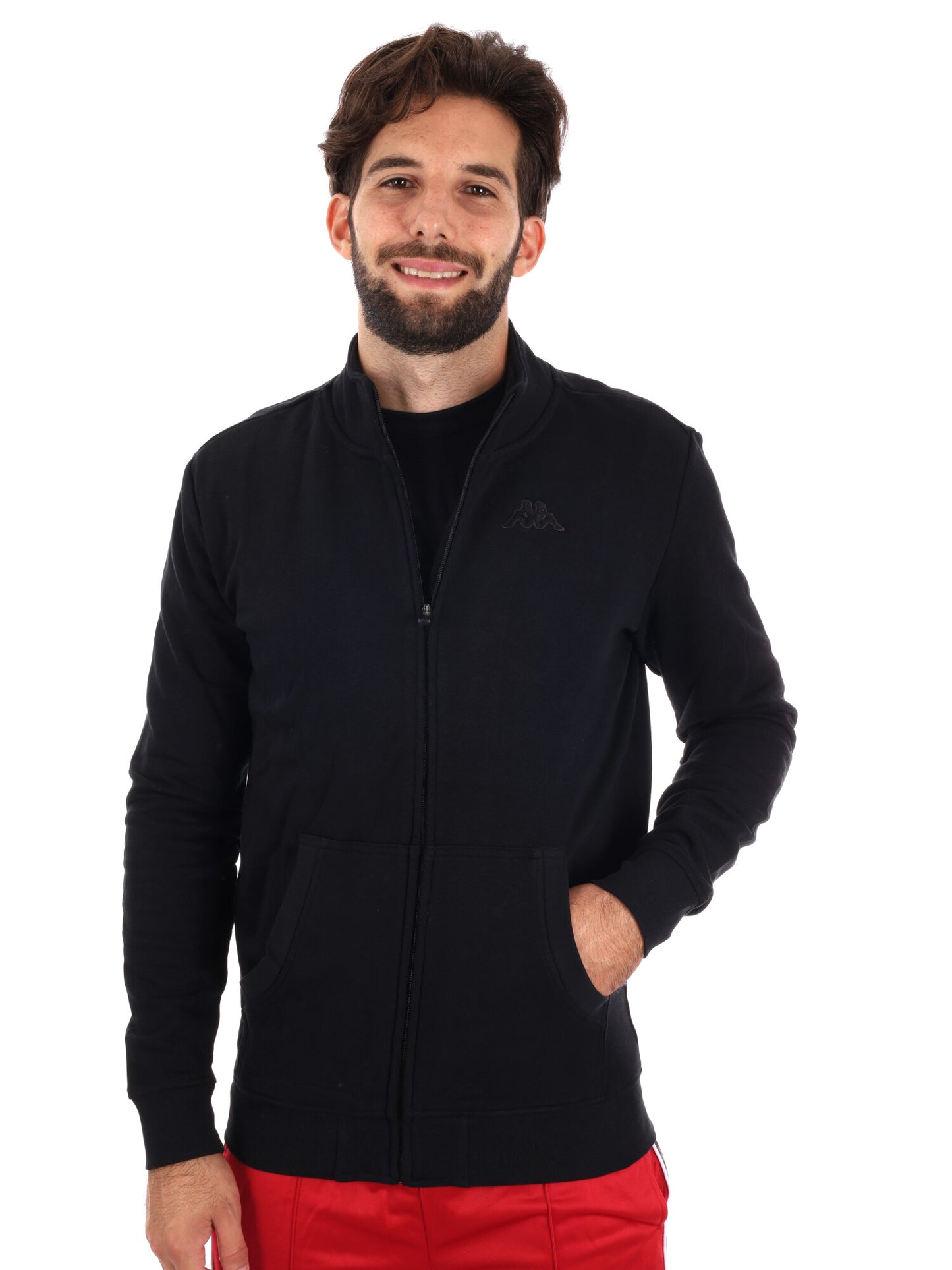 FELPA FULL ZIP KAPPA DA UOMO NERO