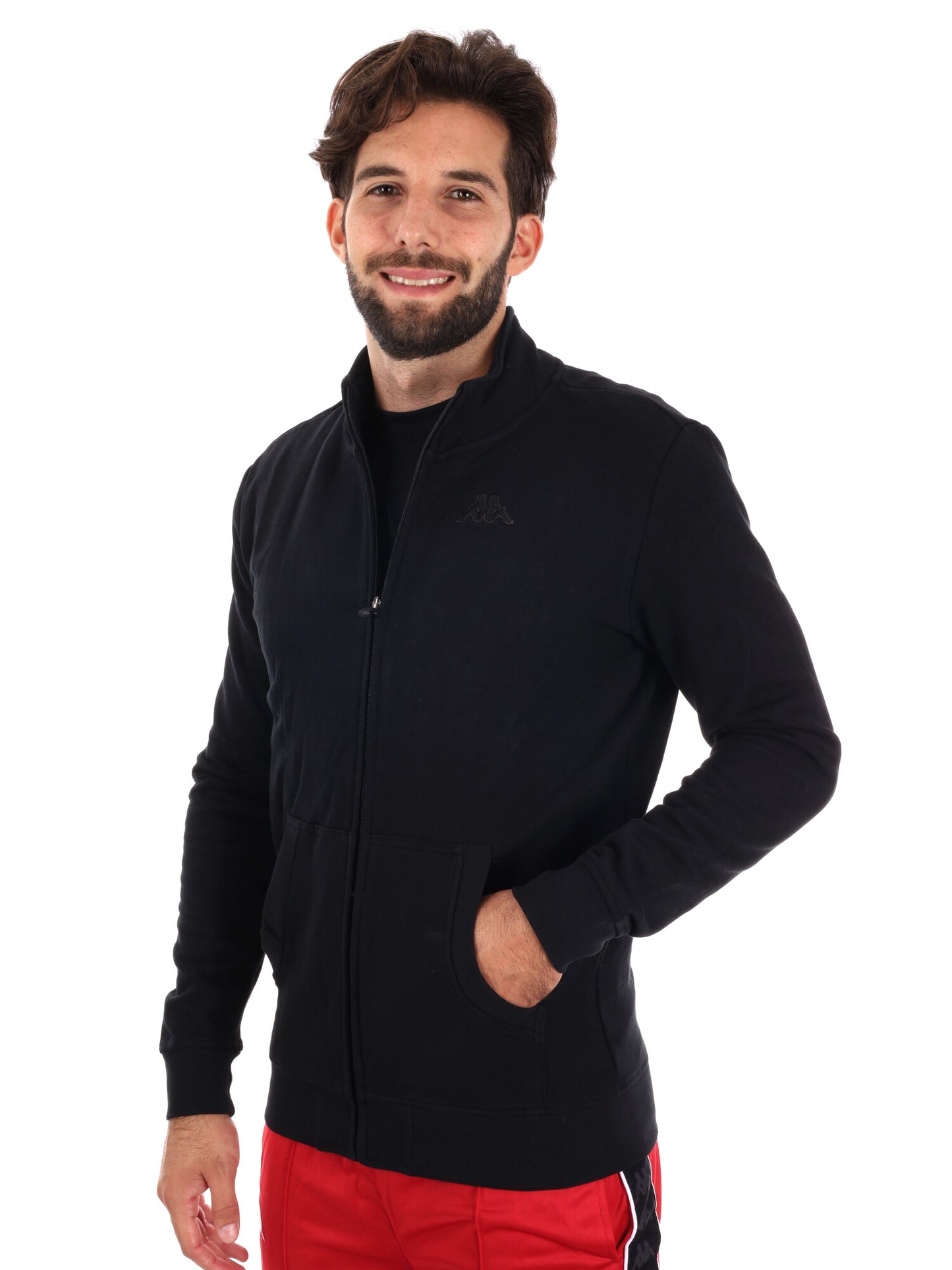 FELPA FULL ZIP KAPPA DA UOMO NERO