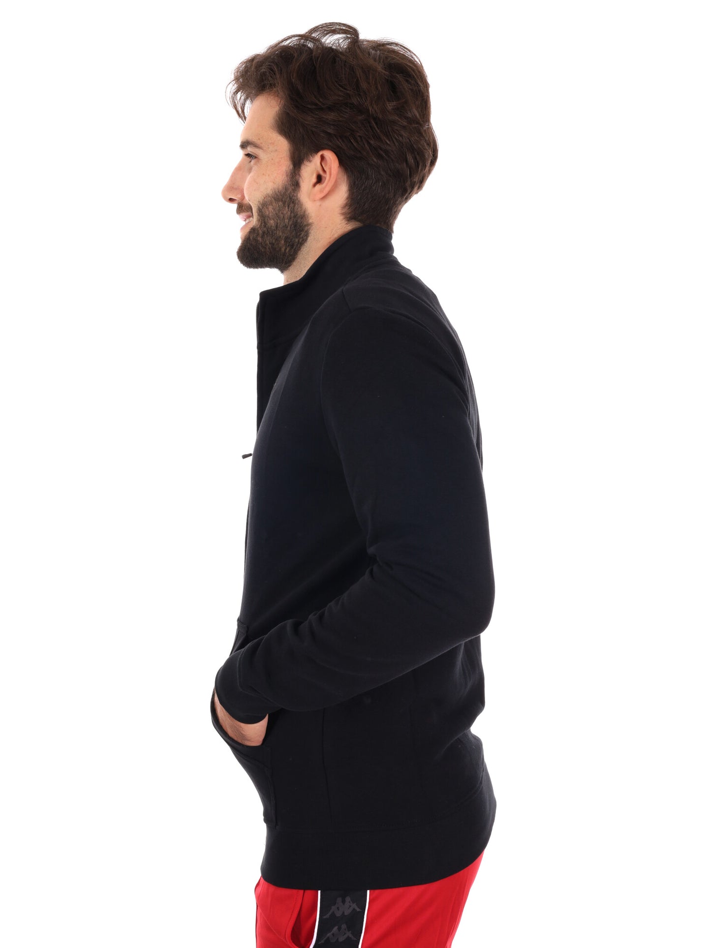 FELPA FULL ZIP KAPPA DA UOMO NERO