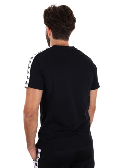 Kappa bande t-shirt da uomo nero-bianco