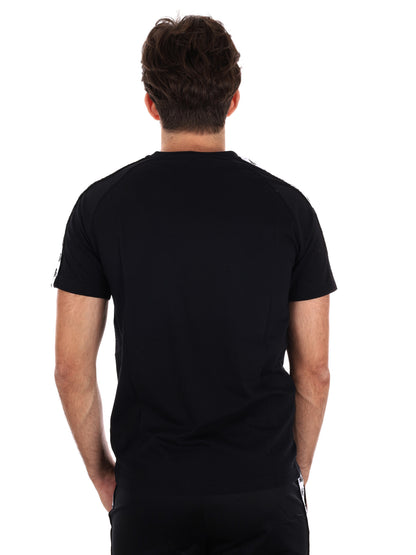 Kappa bande t-shirt da uomo nero-bianco