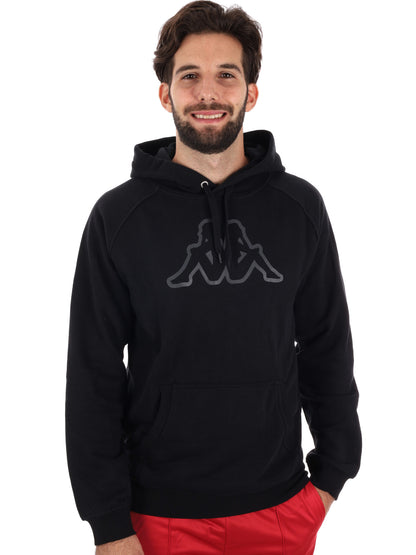 FELPA CAPPUCCIO KAPPA DA UOMO NERO