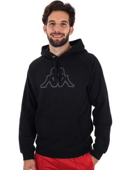 FELPA CAPPUCCIO KAPPA DA UOMO NERO