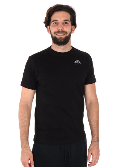 T-shirt Kappa Cafers slim fit da uomo nera con logo
