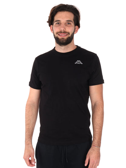 T-shirt Kappa Cafers slim fit da uomo nera con logo