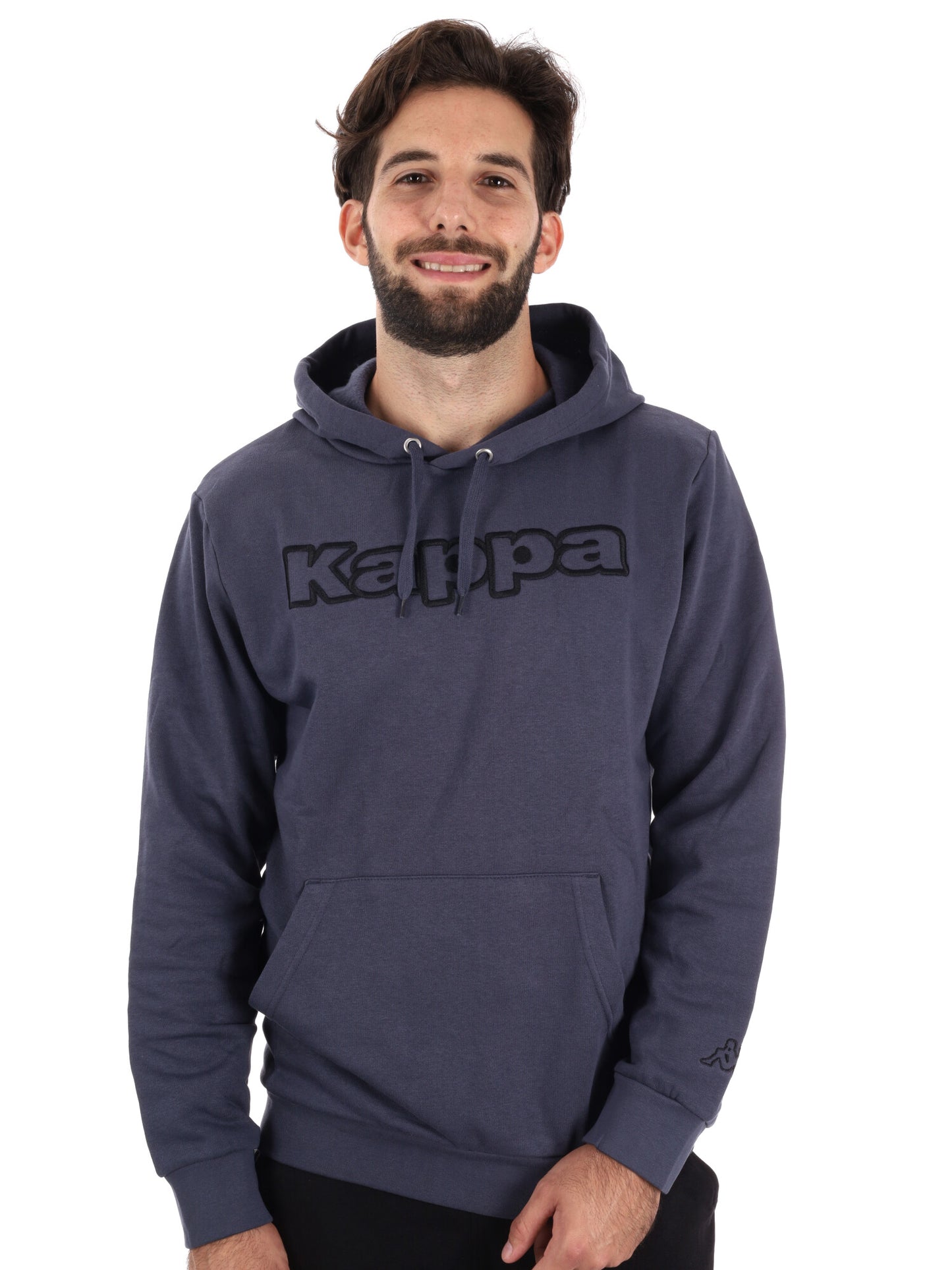 FELPA MAXI LOGO RICAMATO KAPPA DA UOMO ANTRACITE