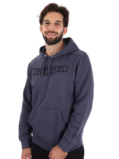 FELPA MAXI LOGO RICAMATO KAPPA DA UOMO ANTRACITE