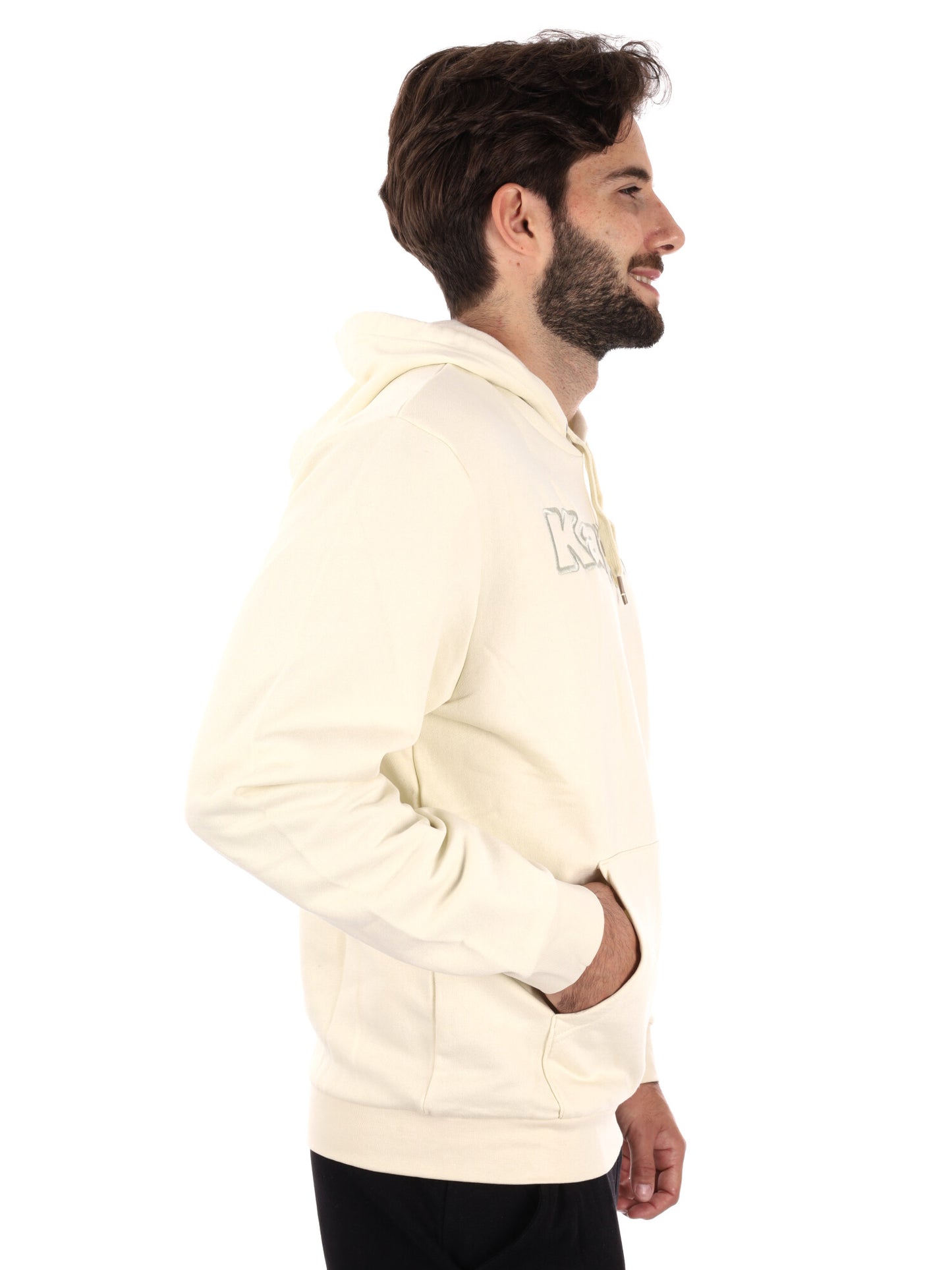 FELPA MAXI LOGO RICAMATO KAPPA DA UOMO PANNA