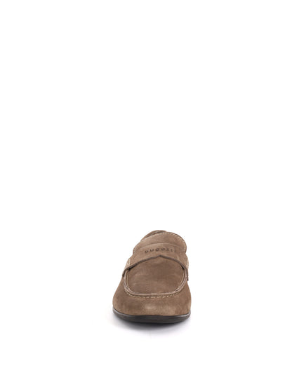 Bugatti Trip, mocassini slip-on da uomo in suede fango