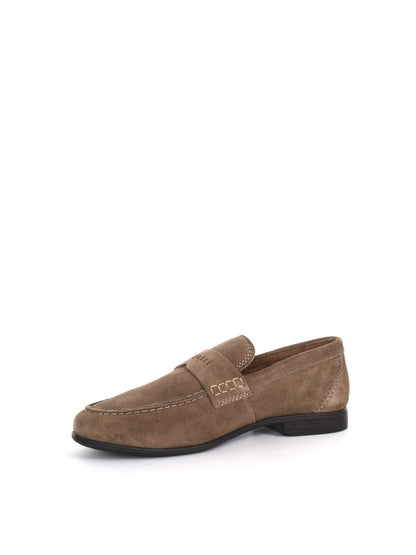 Bugatti Trip, mocassini slip-on da uomo in suede fango