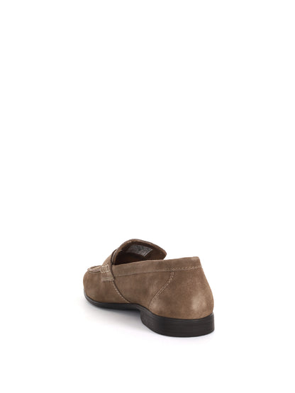 Bugatti Trip, mocassini slip-on da uomo in suede fango