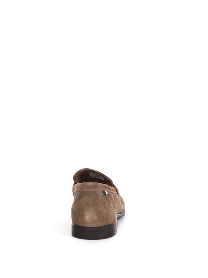 Bugatti Trip, mocassini slip-on da uomo in suede fango