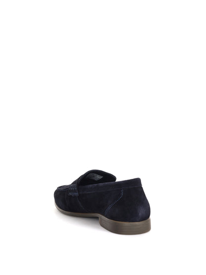 Bugatti Trip, mocassini slip-on in blu da uomo
