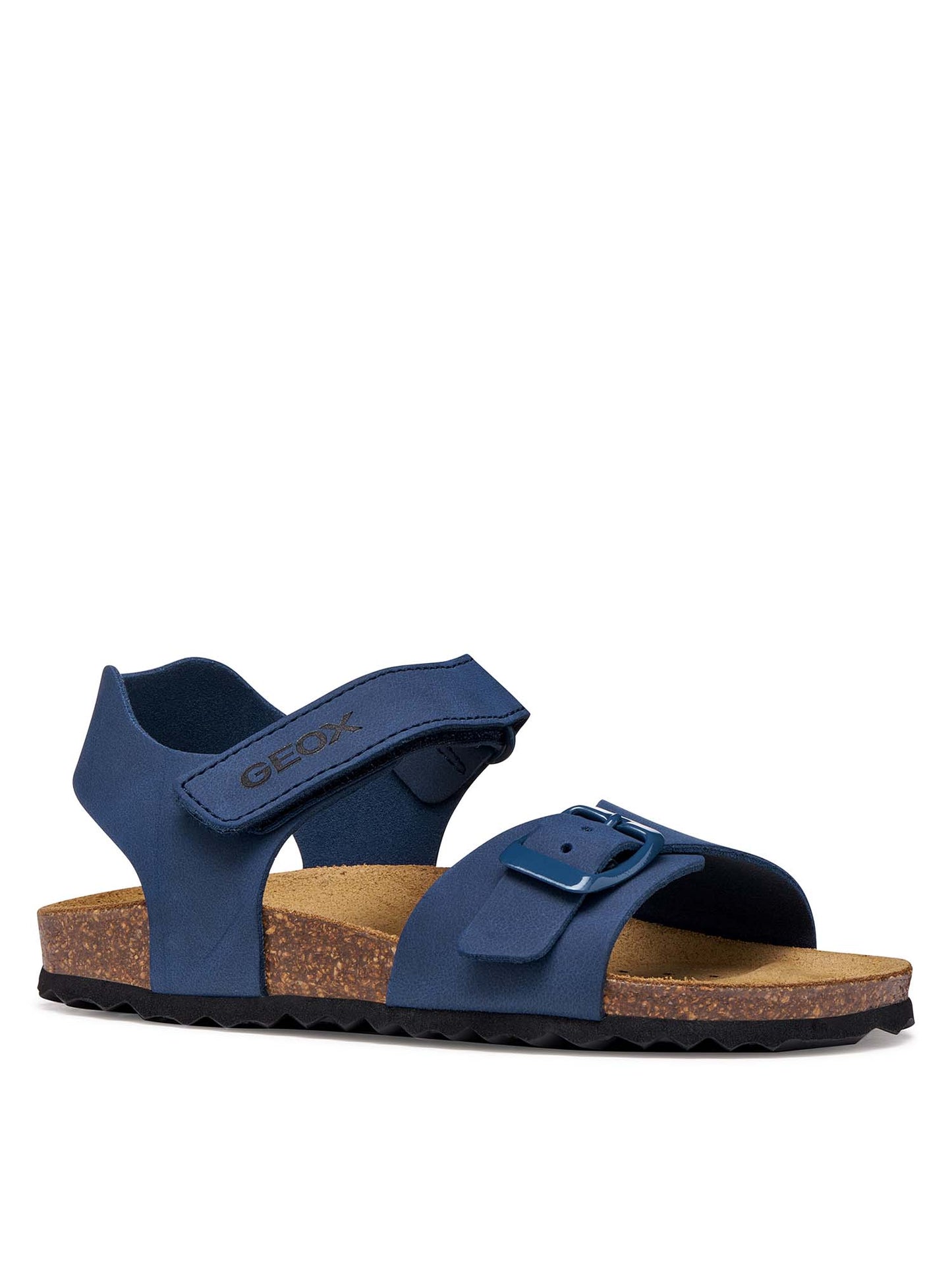 Sandalo Geox Ghita blu da bambino con chiusura a fibbia e strappo
