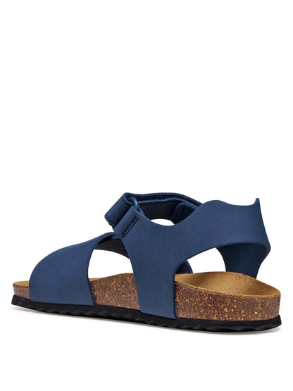 Sandalo Geox Ghita blu da bambino con chiusura a fibbia e strappo