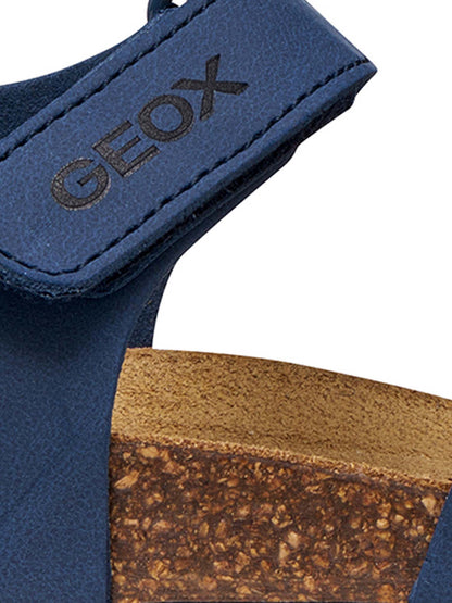 Sandalo Geox Ghita blu da bambino con chiusura a fibbia e strappo