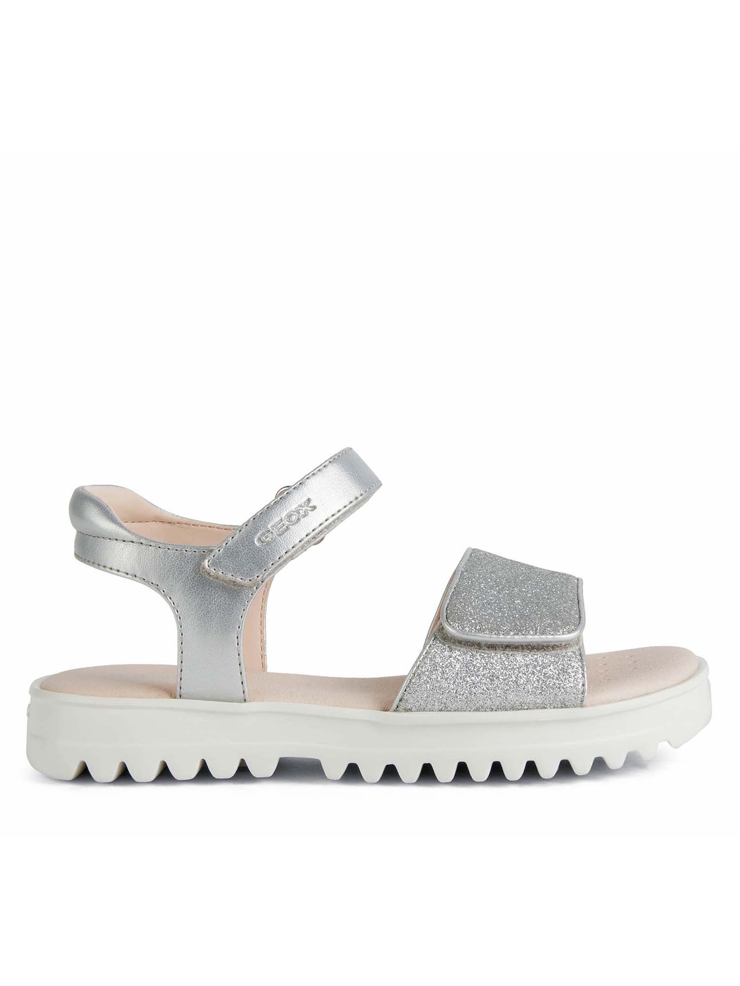 Sandalo Coralie Geox da bambina in argento glitterato