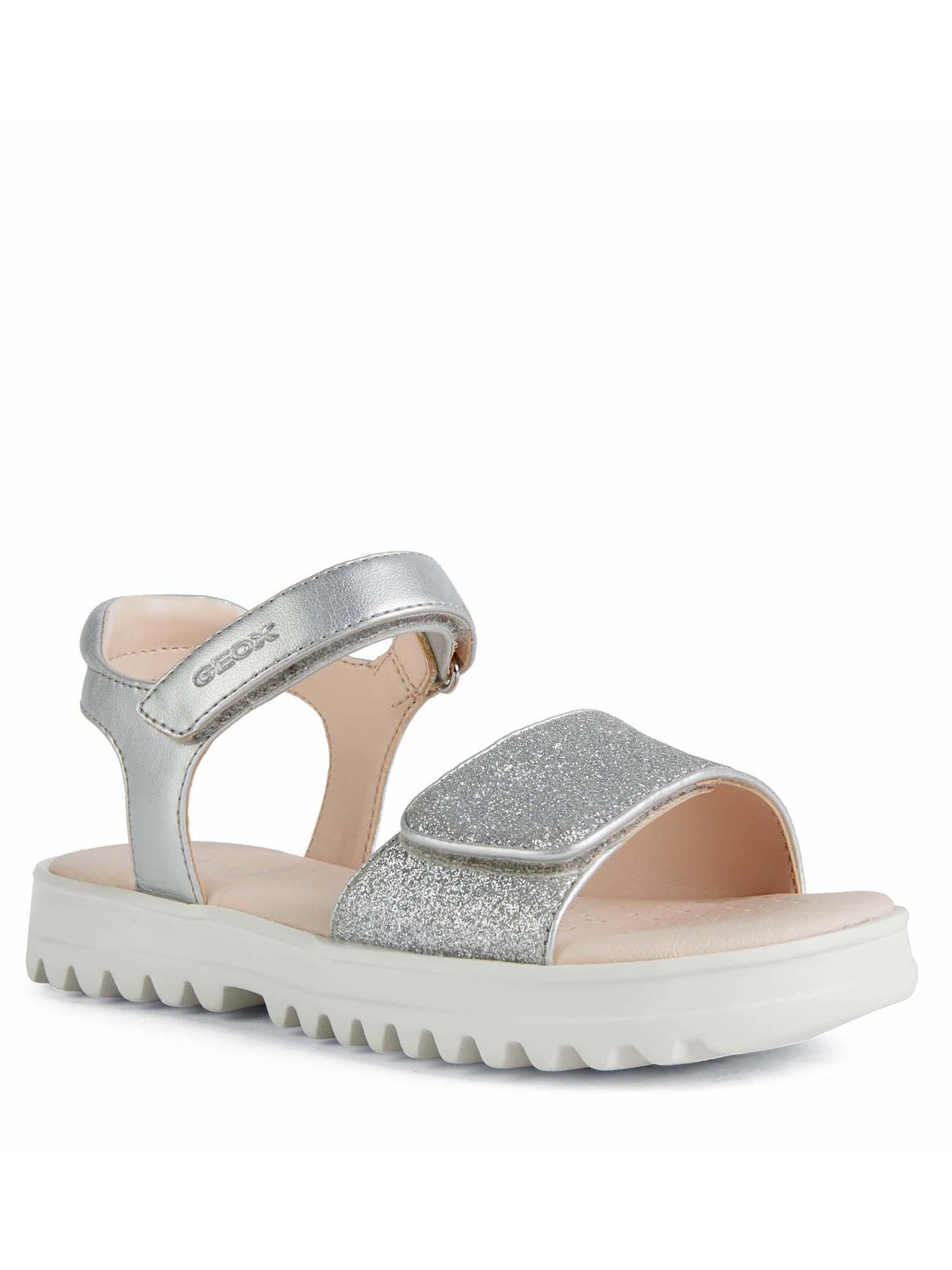Sandalo Coralie Geox da bambina in argento glitterato