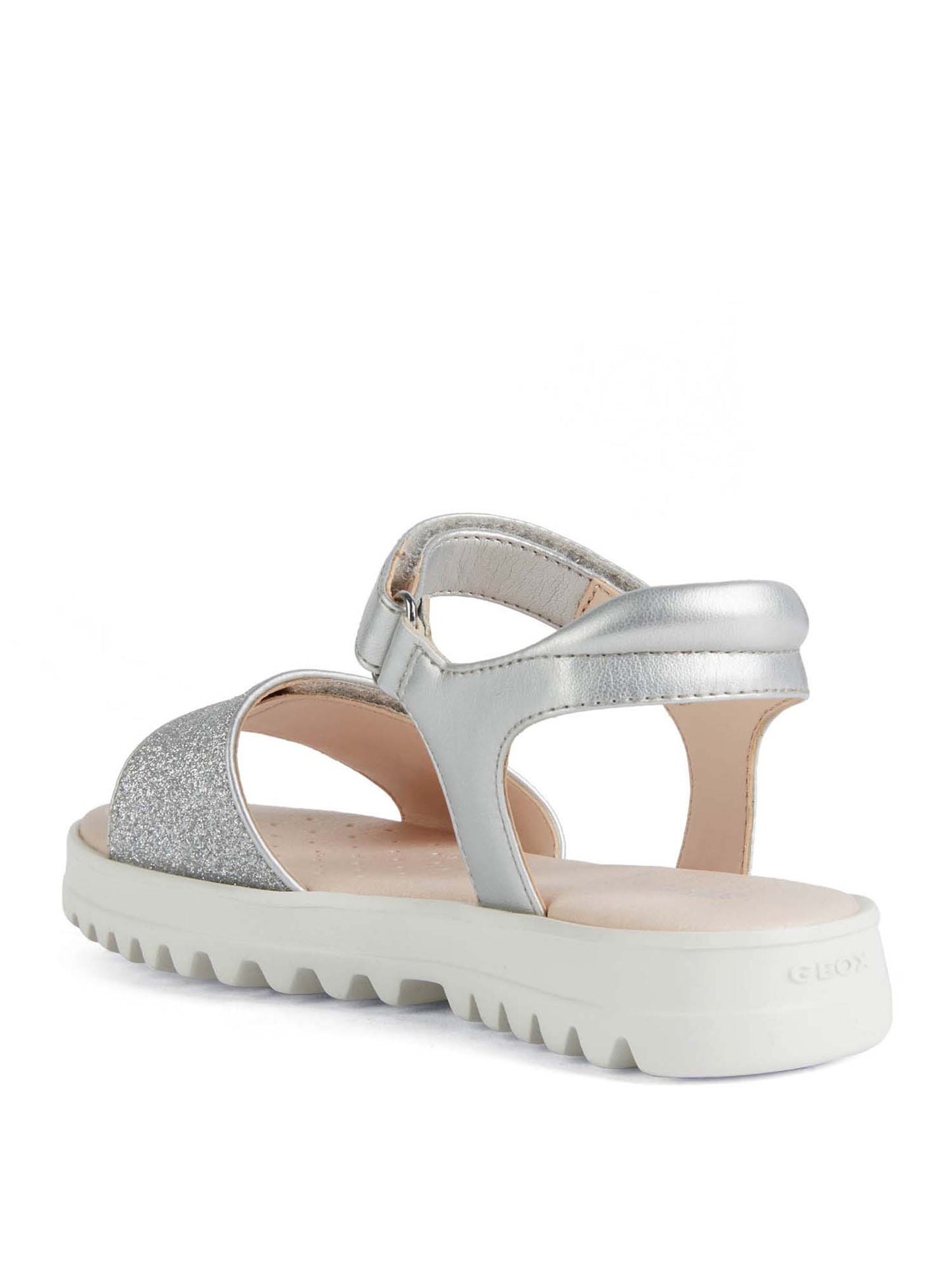 Sandalo Coralie Geox da bambina in argento glitterato
