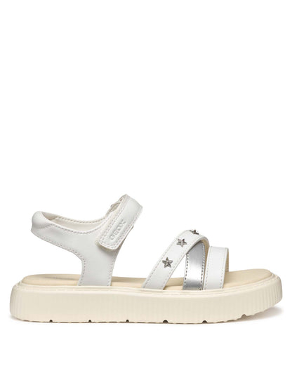 SANDALO KODETTE GEOX BAMBINA BIANCO ARGENTO