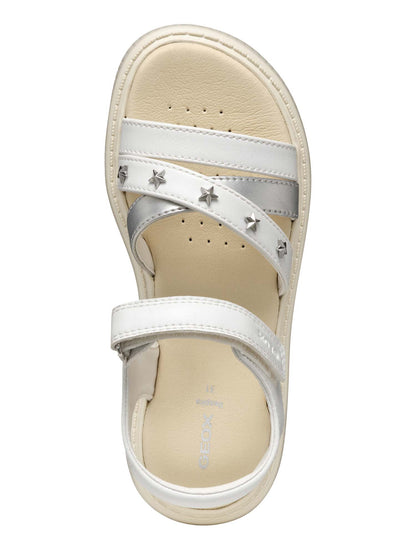 SANDALO KODETTE GEOX BAMBINA BIANCO ARGENTO