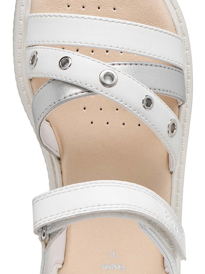 Sandalo bianco flatform Kodette per bambina da Geox