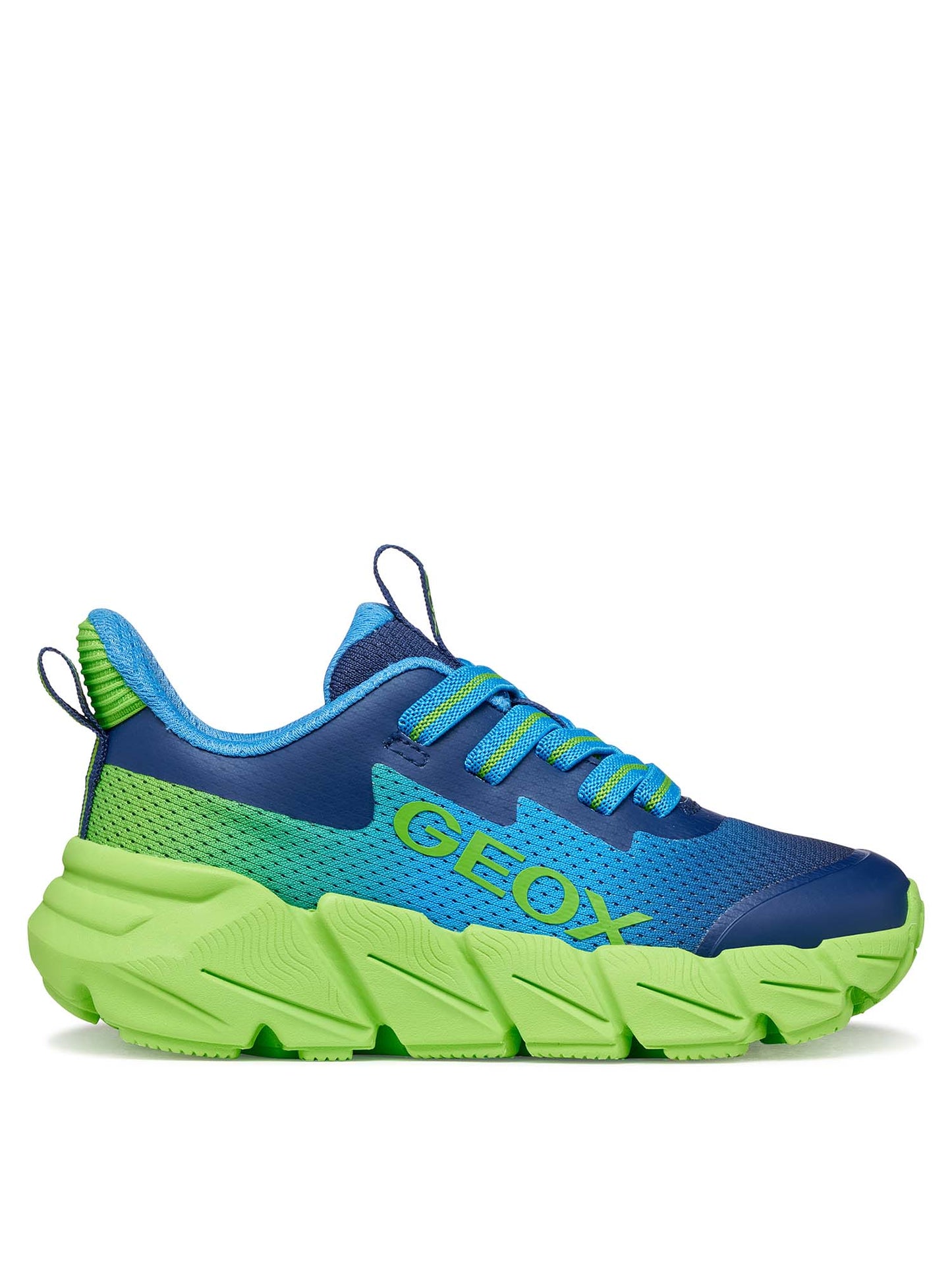 Sneakers Geox Flexyper Fast blu da bambino con lacci elastici