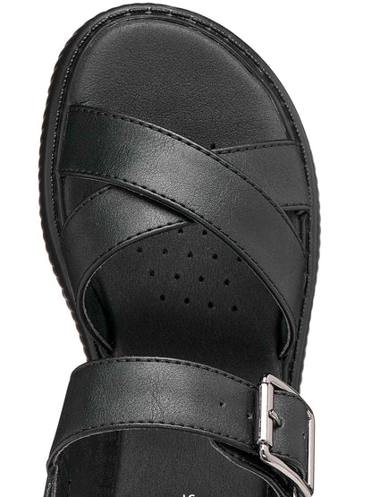 Sandalo nero Geox Kodette con fibbia da bambina