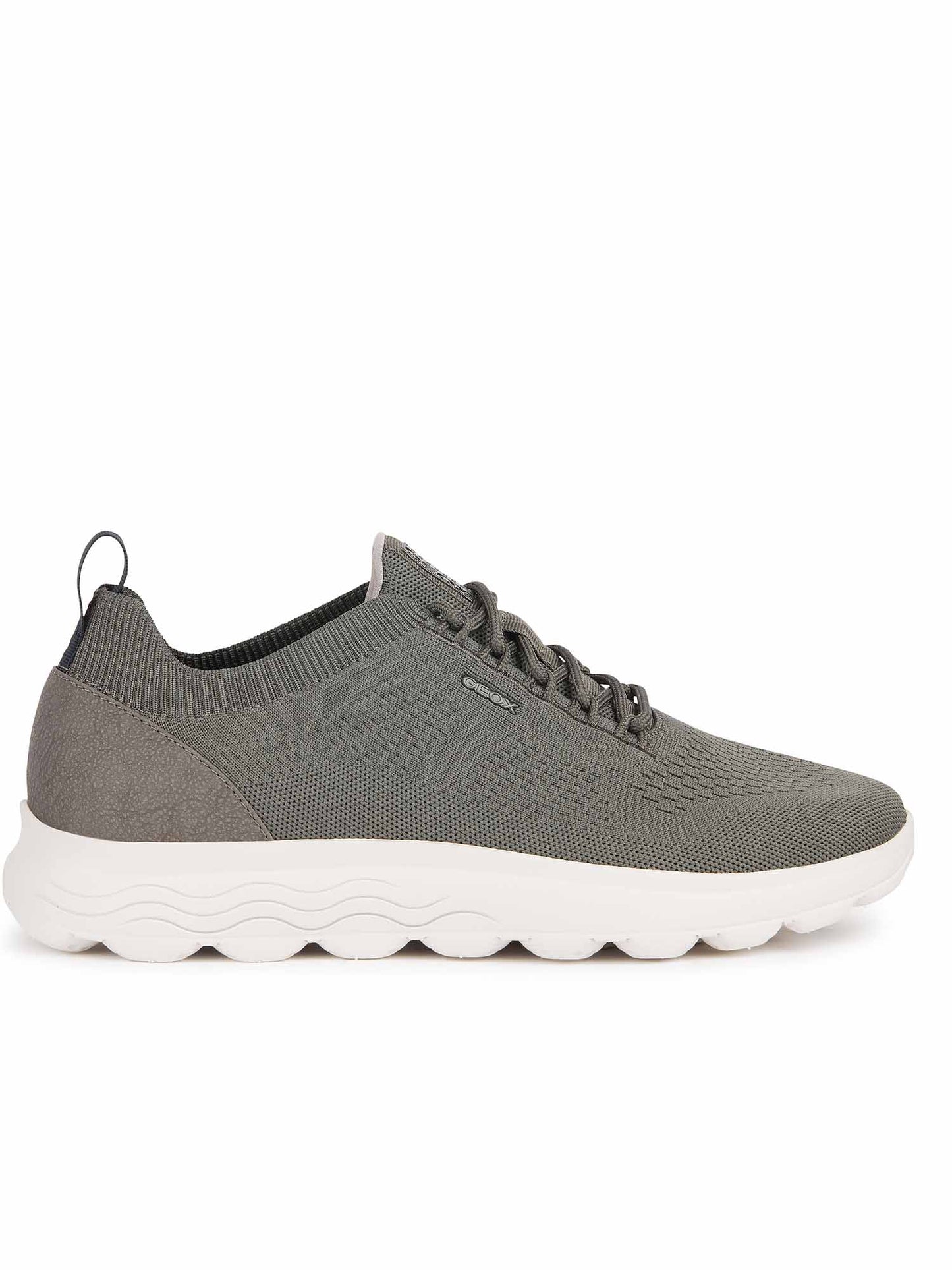 Geox Spherica, sneakers casual verde scuro da uomo con soletta estraibile