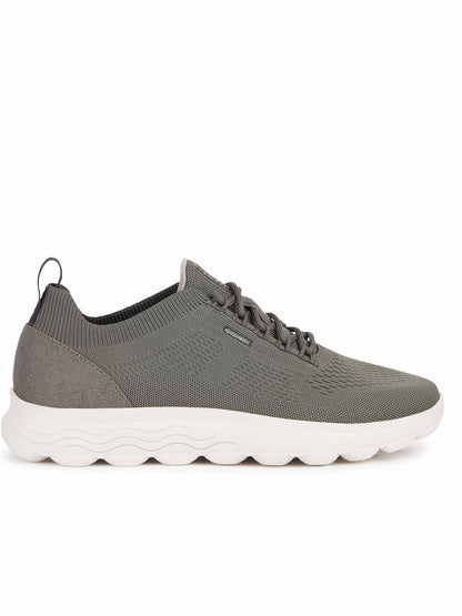 Geox Spherica, sneakers casual verde scuro da uomo con soletta estraibile