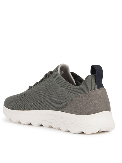 Geox Spherica, sneakers casual verde scuro da uomo con soletta estraibile