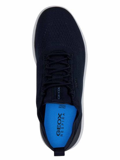 Geox Spherica, sneakers casual da uomo blu scuro con soletta estraibile