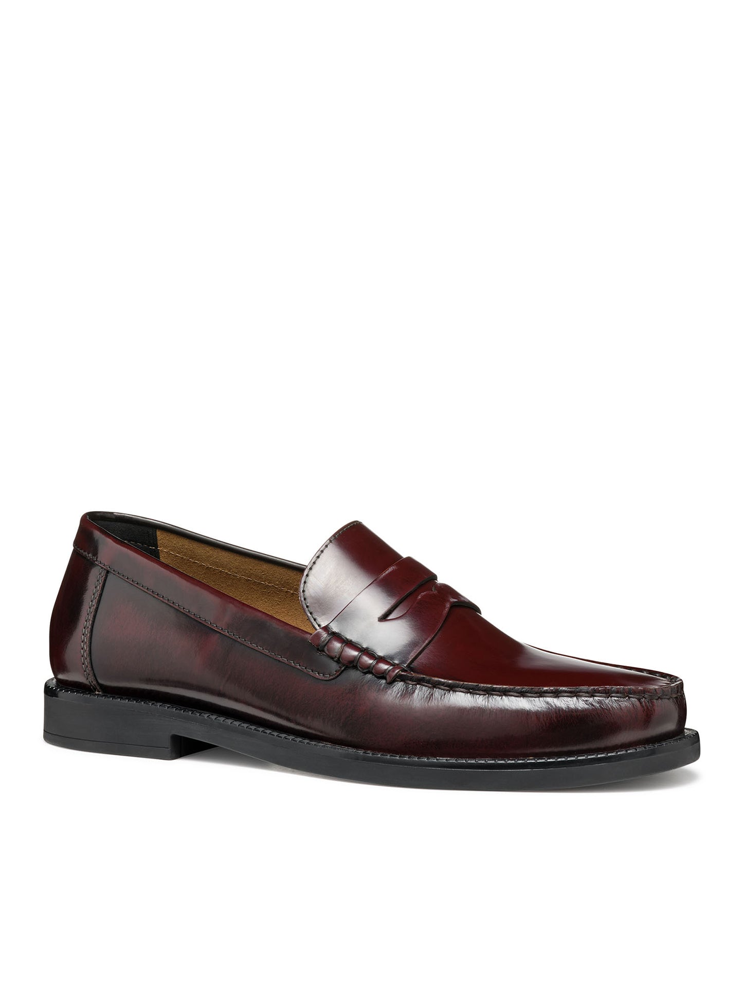 Mocassino Geox Recanati in pelle bordeaux da uomo