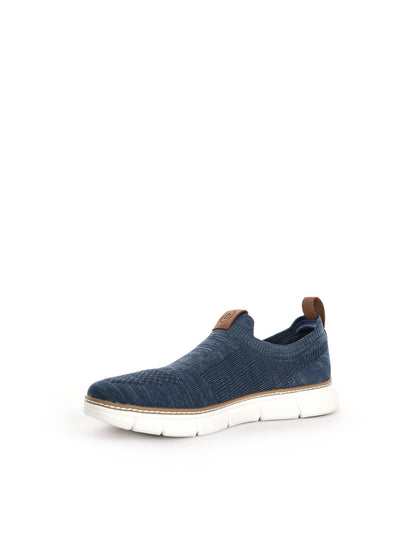 Bugatti Pasadena, slip on uomo in tessuto blu per la primavera