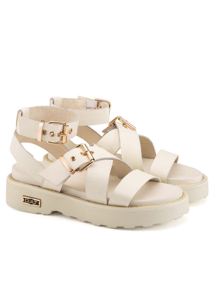 Sandali da donna Cult Ziggy in pelle beige dal design casual