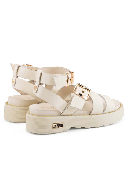 Sandali da donna Cult Ziggy in pelle beige dal design casual