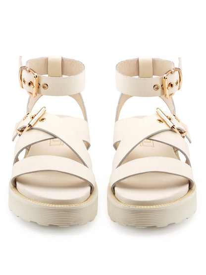 Sandali da donna Cult Ziggy in pelle beige dal design casual