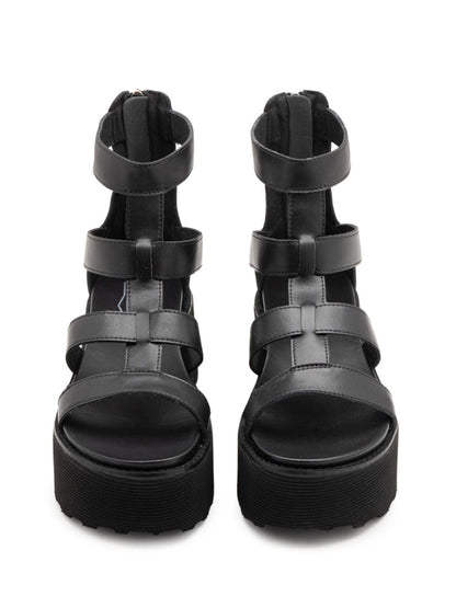 Sandali Nancy di Cult da donna in pelle nera con platform
