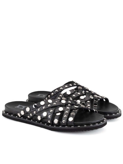 Sandali donna Cult Roshelle neri con borchie metalliche