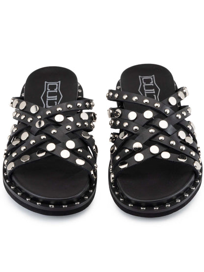 Sandali donna Cult Roshelle neri con borchie metalliche