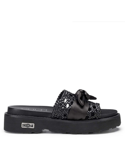 Sandali donna Cult Ziggy in cuoio nero con design intrecciato