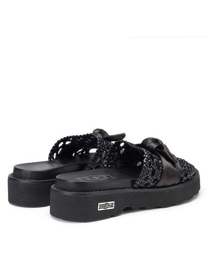 Sandali donna Cult Ziggy in cuoio nero con design intrecciato