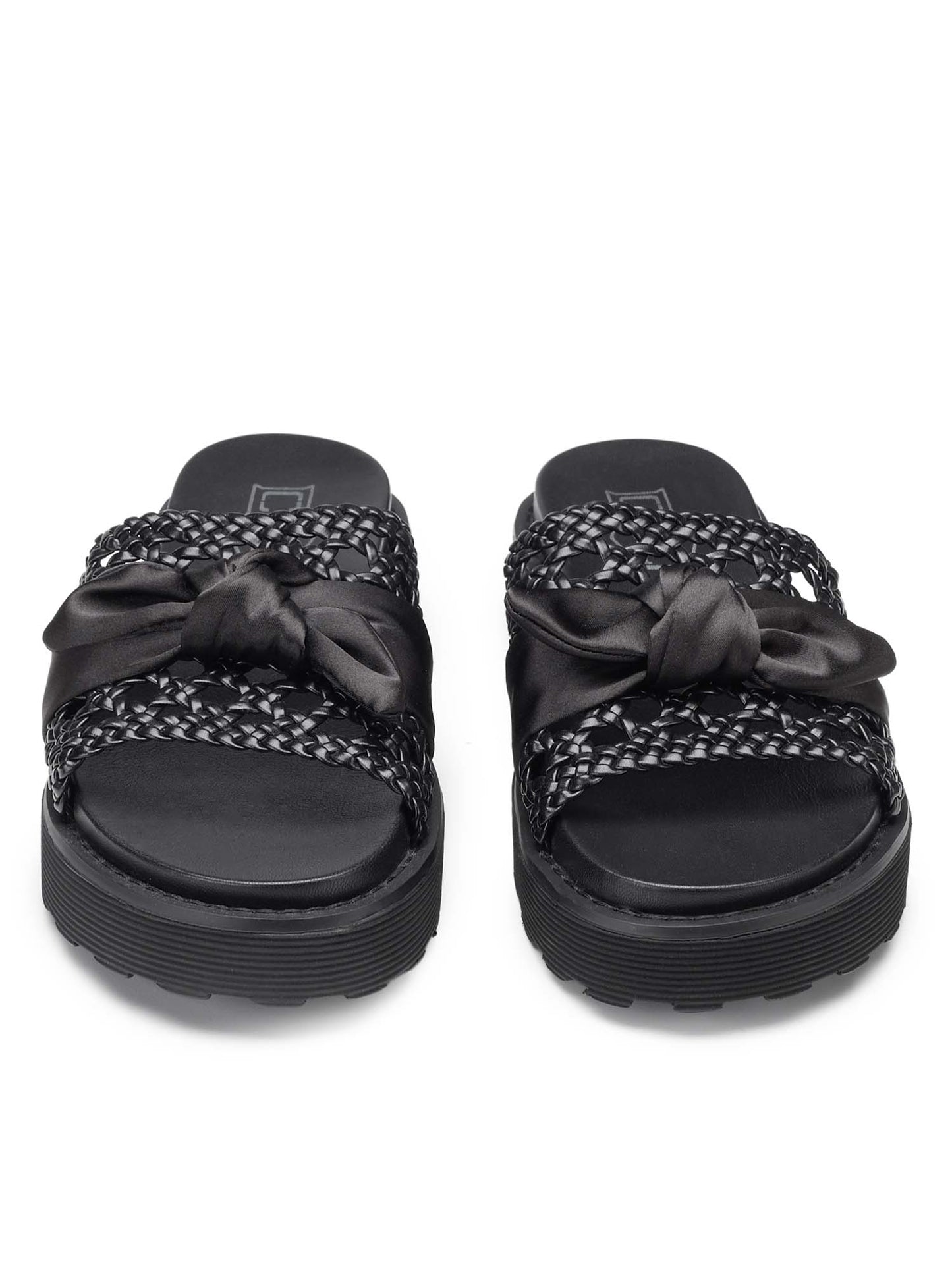 Sandali donna Cult Ziggy in cuoio nero con design intrecciato