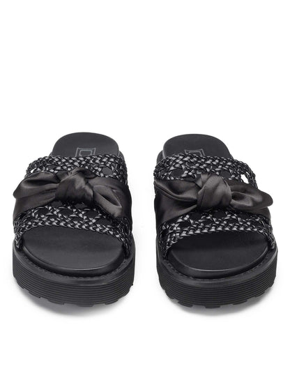 Sandali donna Cult Ziggy in cuoio nero con design intrecciato