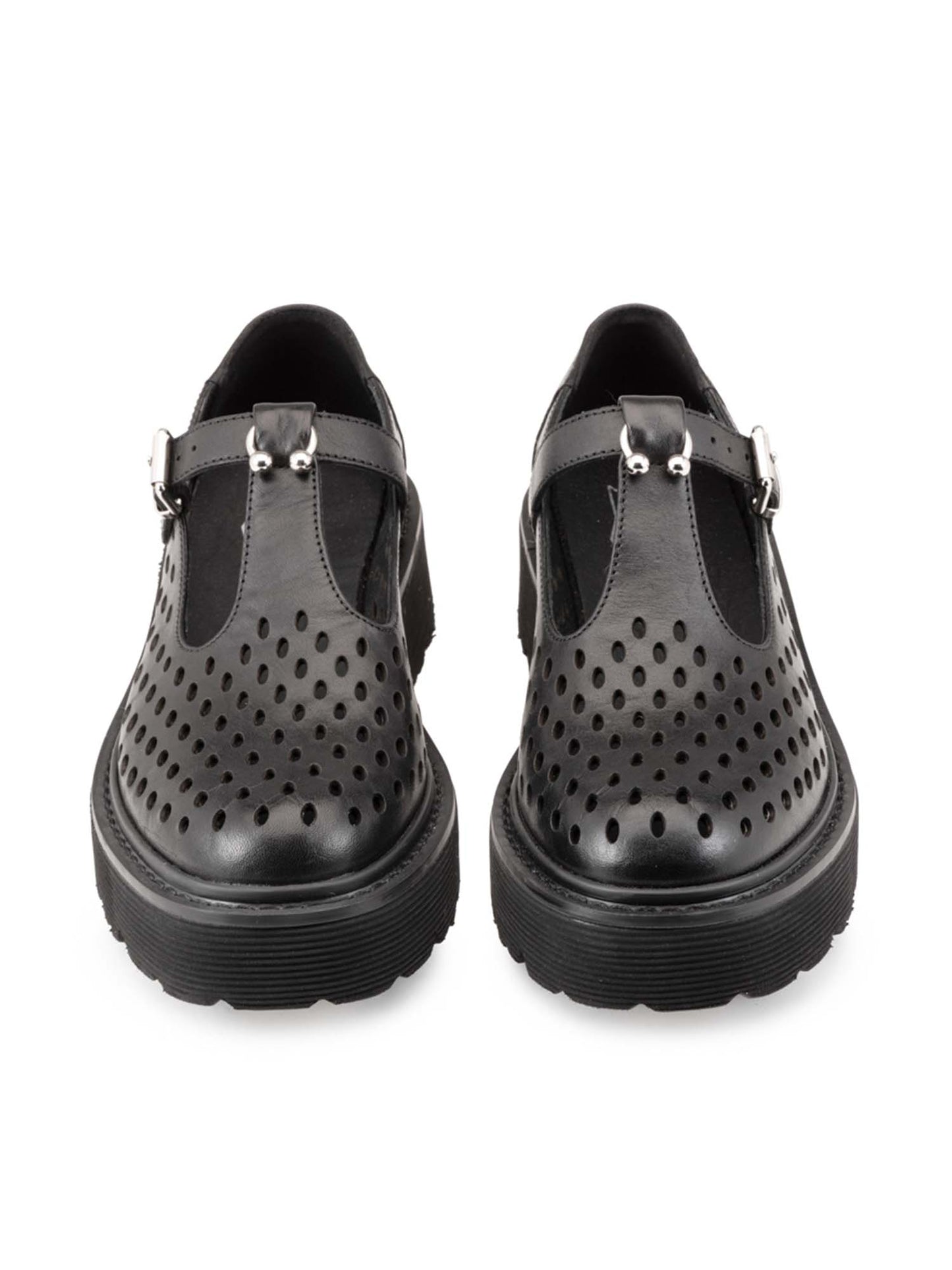 Cult Slash, mocassini donna neri con maxi suola platform