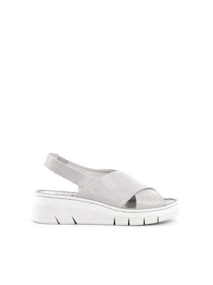Shoelab sandali donna bianchi con doppia fascia incrociata e zeppa comoda