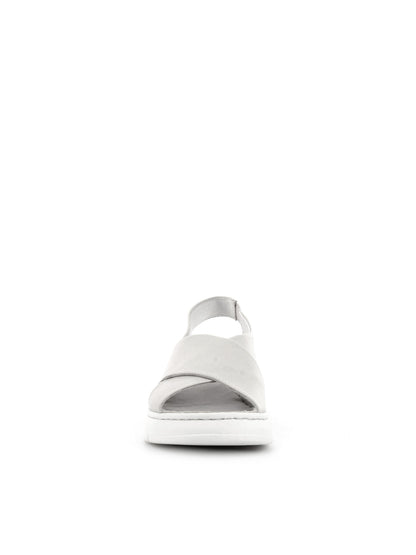 Shoelab sandali donna bianchi con doppia fascia incrociata e zeppa comoda