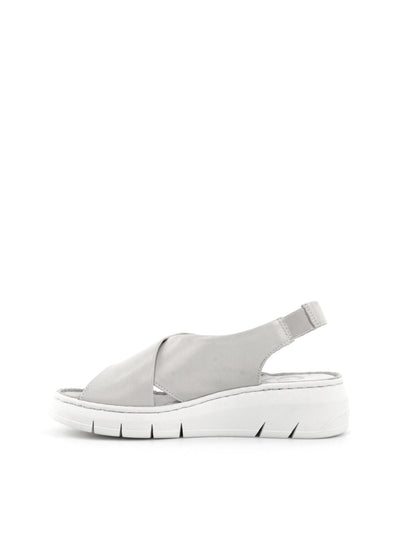 Shoelab sandali donna bianchi con doppia fascia incrociata e zeppa comoda