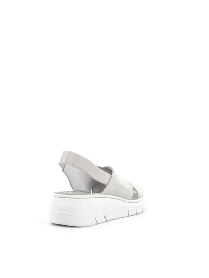 Shoelab sandali donna bianchi con doppia fascia incrociata e zeppa comoda